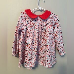 Stitchy Fish Red and White Leaf Pattern Tunic
